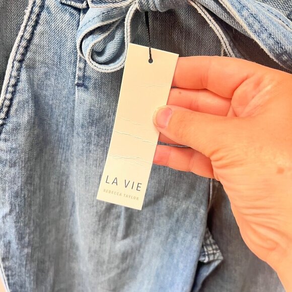 La Vie‎ Rebecca Taylor Women's Tie Waist Jean 26 Light Wash Denim - Picture 5 of 6